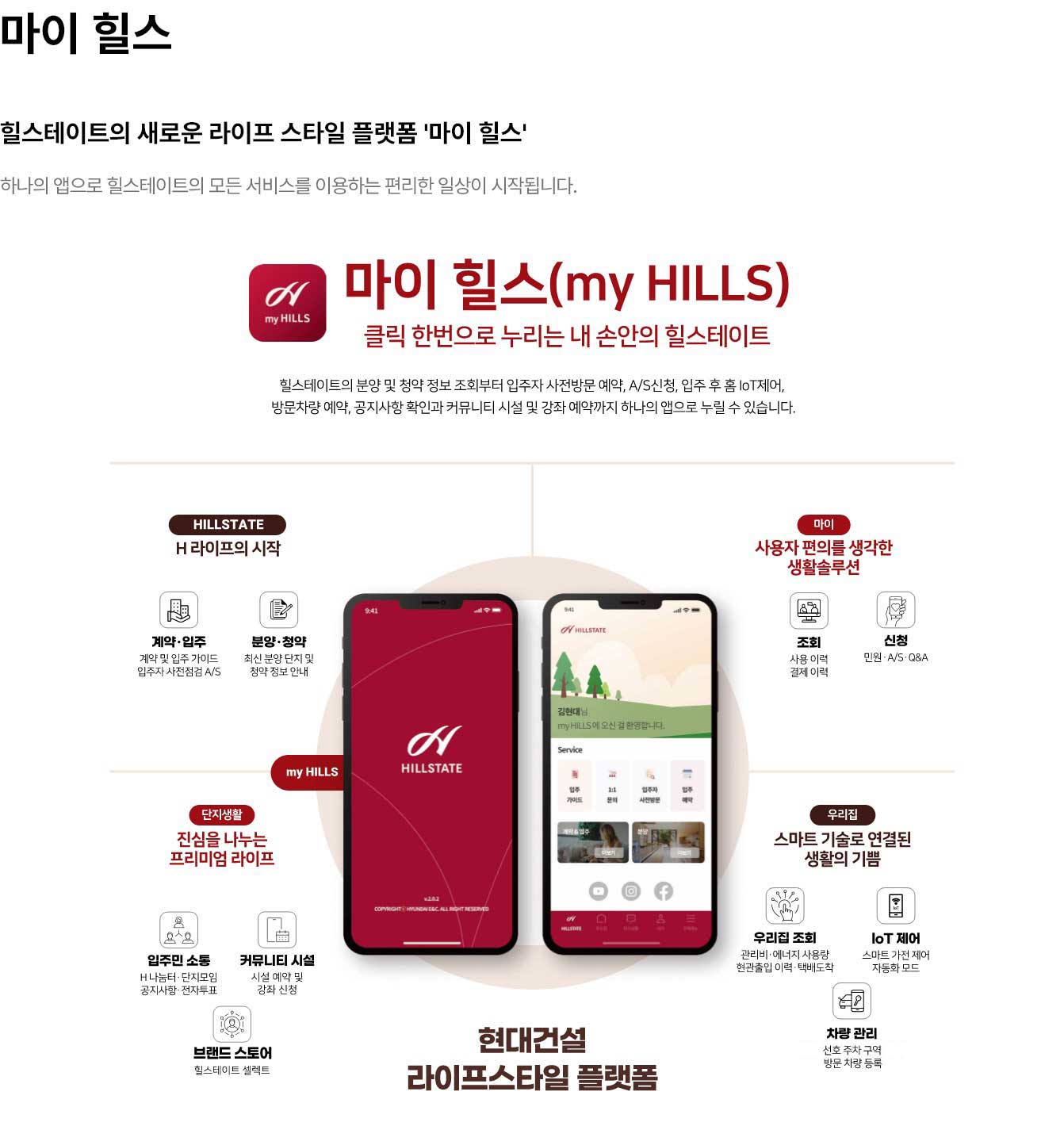 힐스테이트 마이 힐스 스마트 서비스 안내